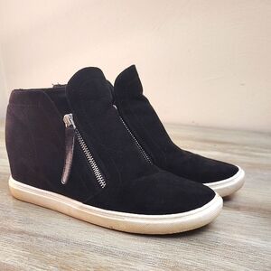 Madden Girl Black and White High-Top Sneakers